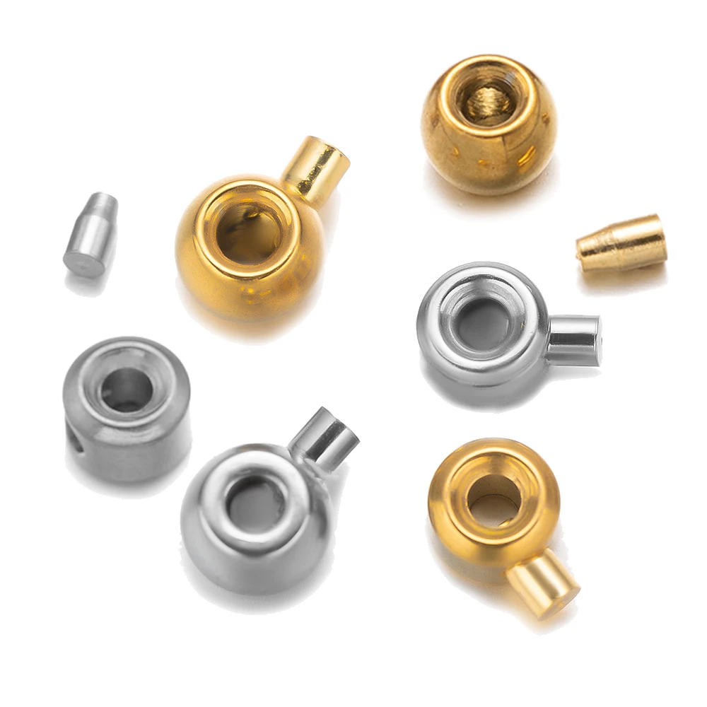 10pcs Stainless Steel Positioning Buckle Stopper Spacers Crimp End Beads For Jewelry Making Necklace Bracelet DIY Accessories