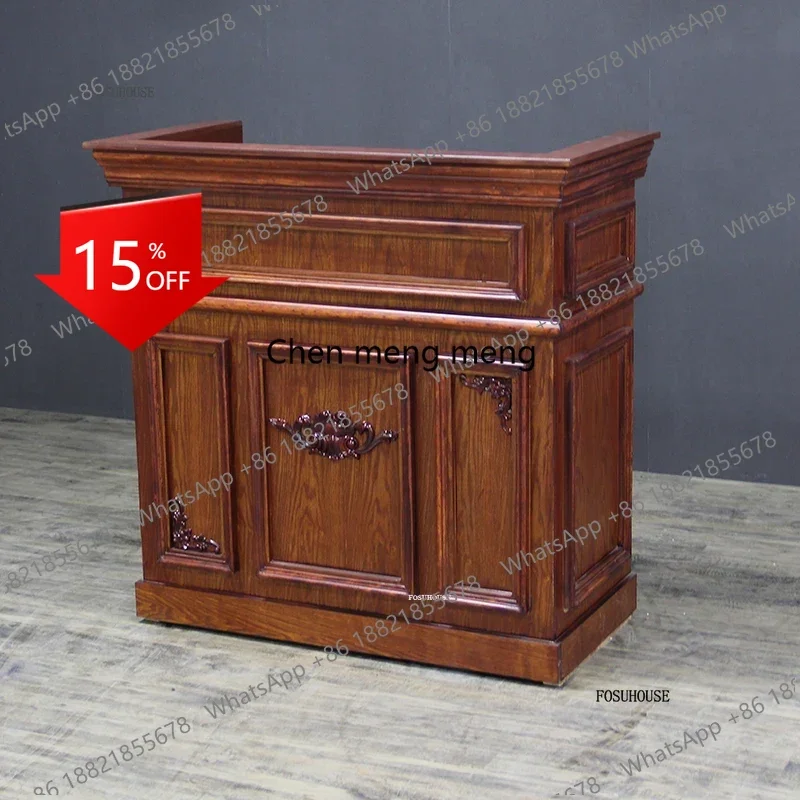 

zS173Ameican Retro Reception Desks Small Beauty Salon Front Desk Reception Counter Simple Light Luxury Clothing Store Counter Ta