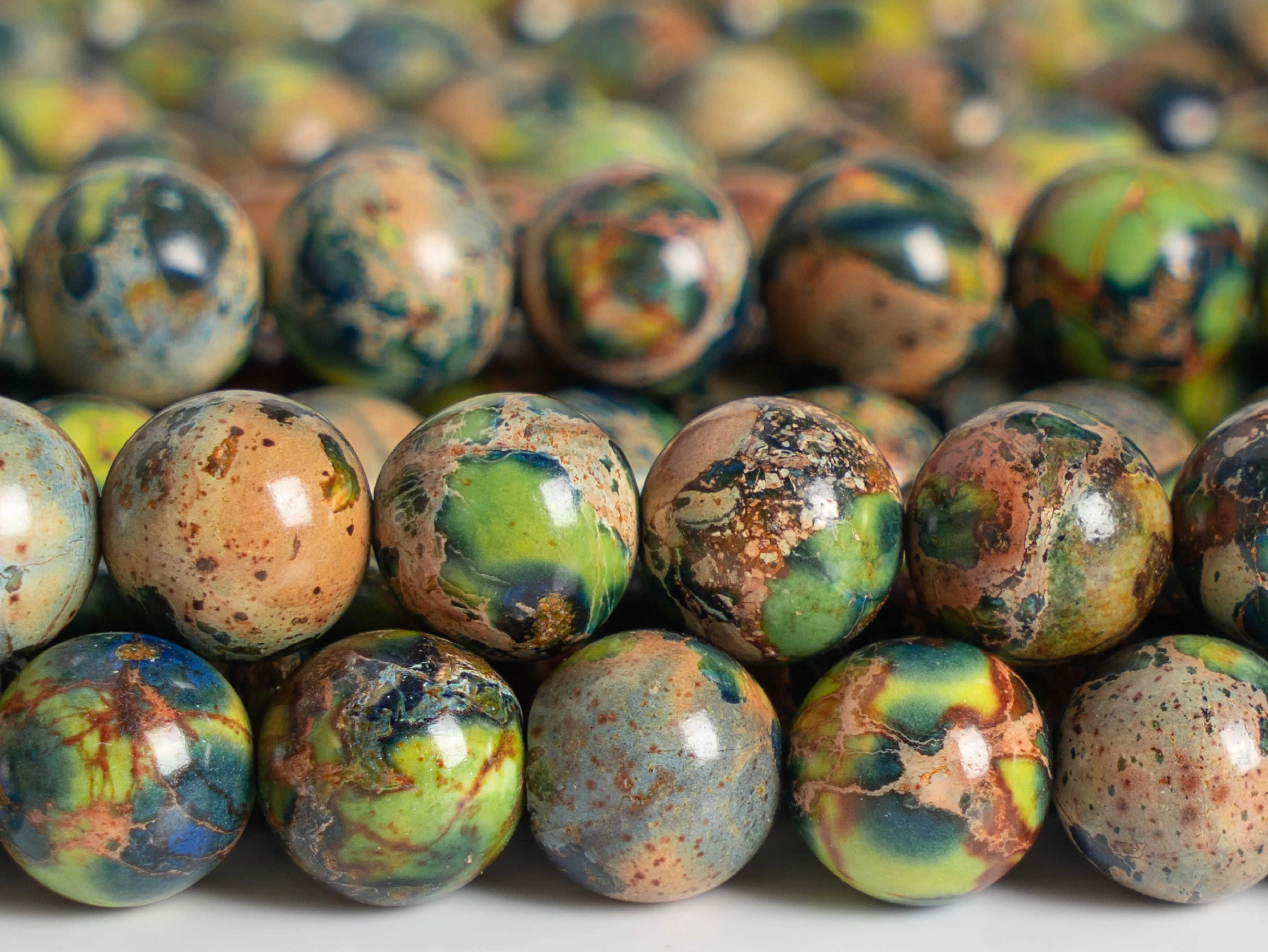 Genuine Natural Green Brown Sea Sediment Imperial Jasper Beads Grade AAA Round Loose Beads 4/6/8/10mm for Jewelry Making