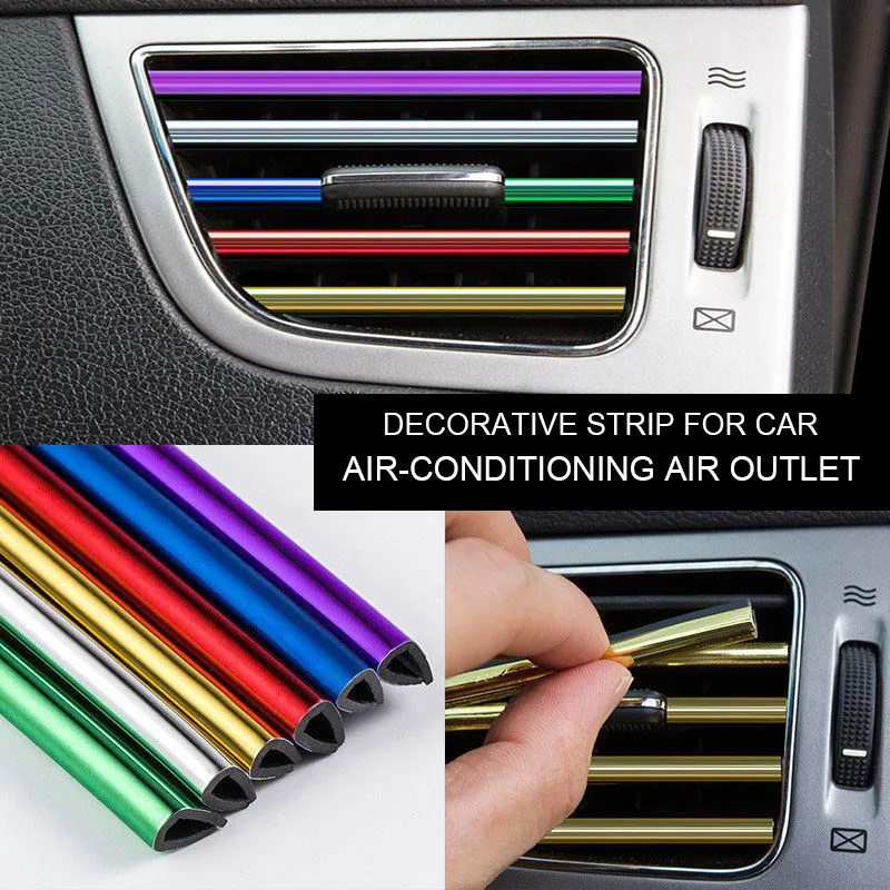 10/5pc 20cm Car Air Conditioner Vent Outlet Decorative Strip U Shape Interior Moulding Trim Strips Decor Car Styling Accessories