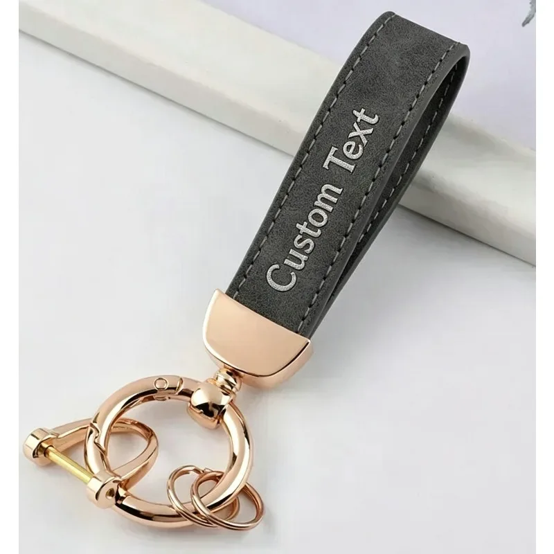 Personalized PU Leather Key Strap with Custom Text