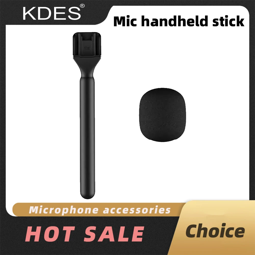 KDES Wireless Lavalier Microphone Handle for DJI Rode Wireless GO Mic Handheld Microphone Adapter for Vlog Interview Podcast