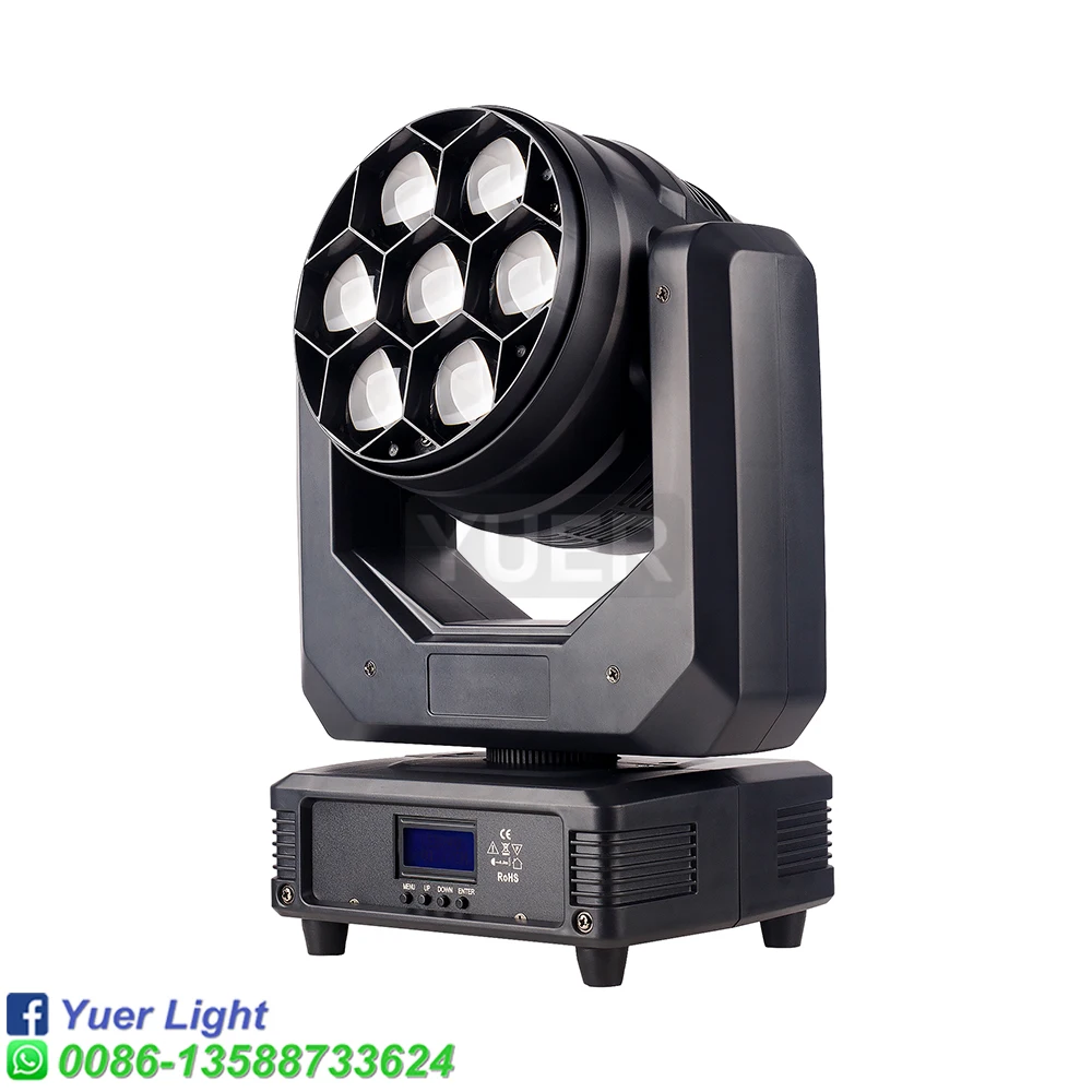 7X40W RGBW 4IN1 Bee Eye Zoom Moving Head Light DMX512 17CH Dyeing Zoom Effect DJ Disco Stage Wedding Bar Party Light Show Indoor