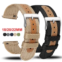 Nylon Watch Band 18mm 20mm 22mm Universal Strap Wrist for Women Men Watchband Quick Release Bracelet Khaki Watches Accessories