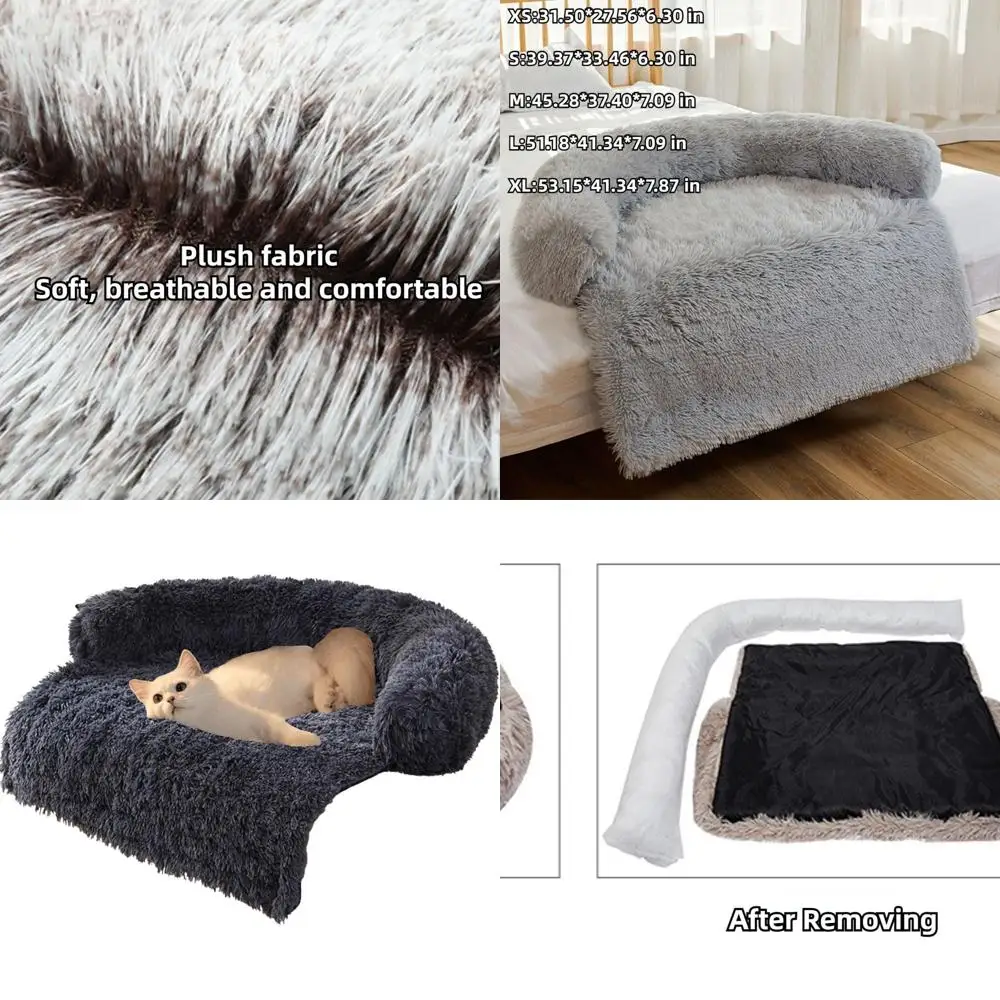 

Plush Dog Mat with Removable Cover for Small to Large Dogs and Cats - X-Small, Grey