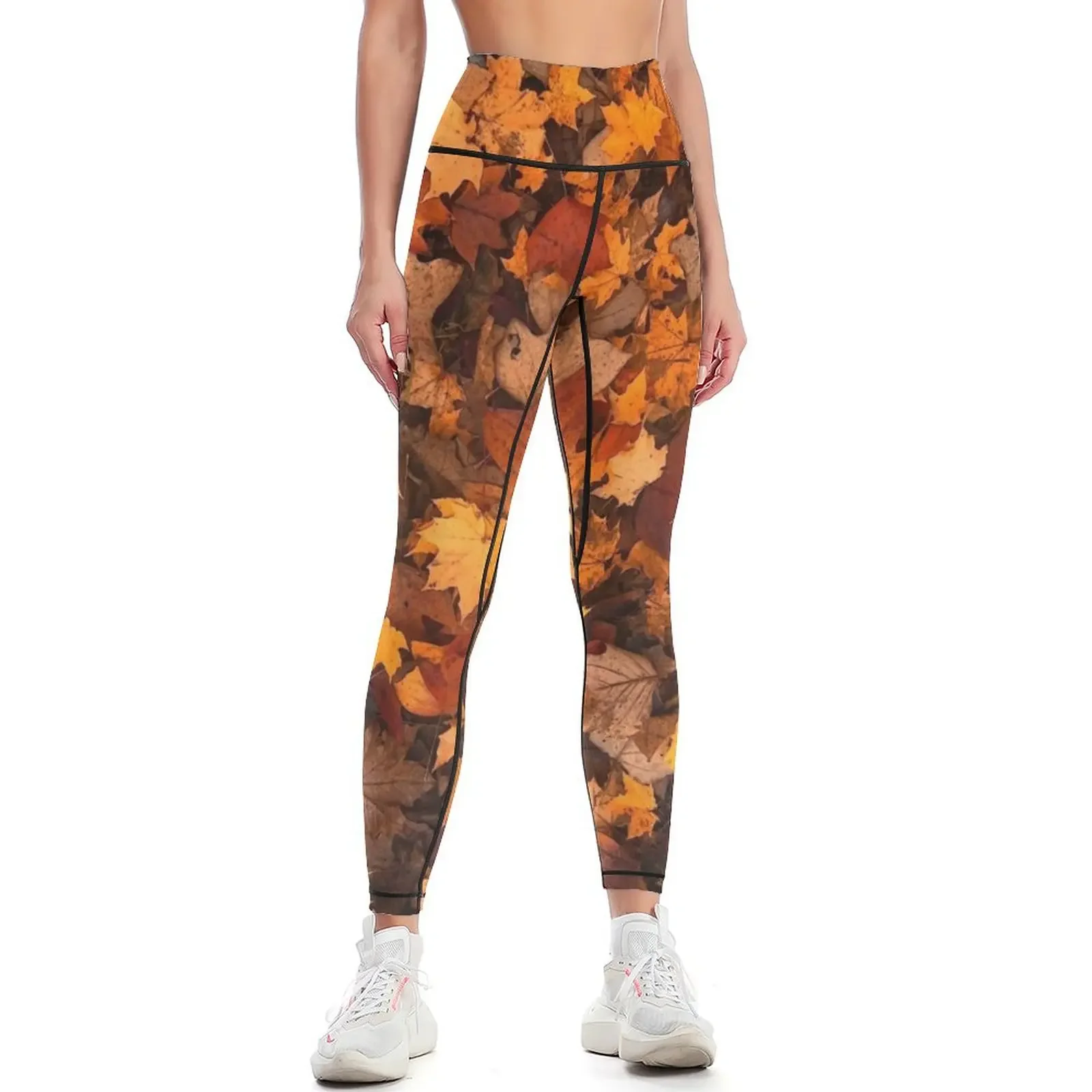 

October Leaves Photo Print Leggings Golf wear push up legging joggers for Women's fitness Womens Leggings