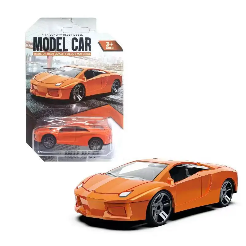 Logam Die-cast mainan anak laki-laki hadiah paduan HOT WHEE mobil Model 1:64 inersia paduan mobil olahraga balap mobil logam Model mobil mainan