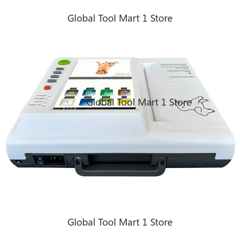 Portable 12-channel Digital Electrocardiogram Equipment 10.2 Inch Pet Dog Cat Veterinary Hospital Use