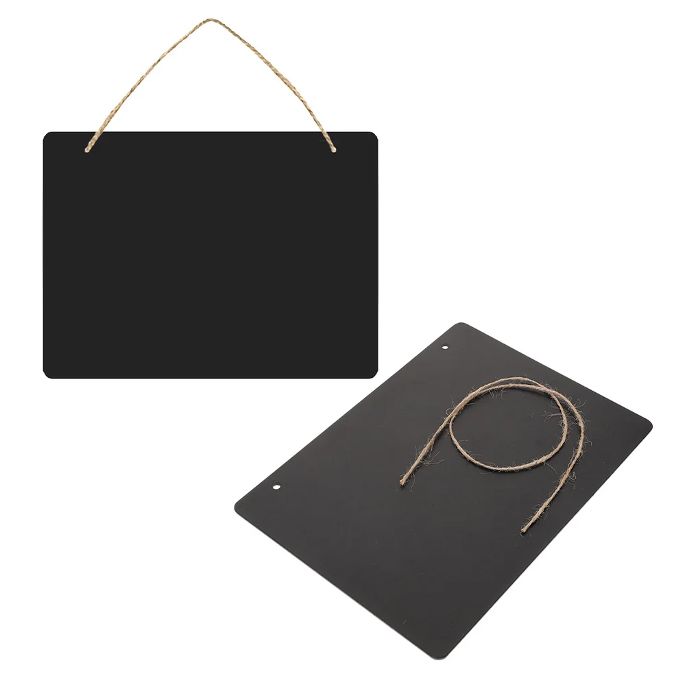 

2pcs Wooden Hanging Chalkboard 23X17Cm Double Sided Message Board For Kitchen Wedding Party Menu Sign Notice Board Mini