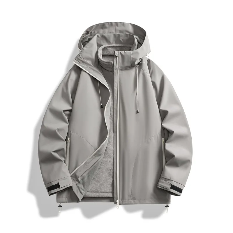 Unisex 3 In 1 Outdoor Jacket Autumn Winter Thick Warm Windproof Mountaineering Hiking Coat With Removable Liner