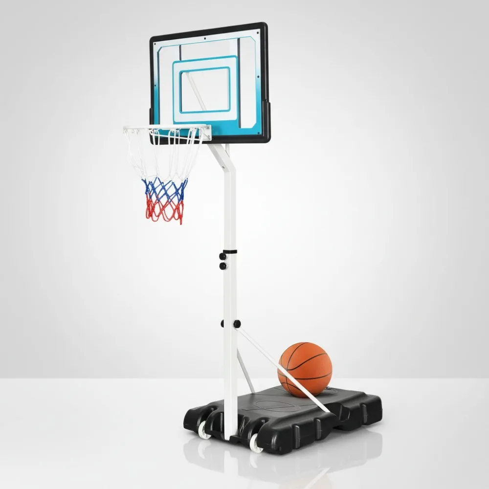 Adjustable Pool Basketball Hoop 4.1-5.7ft Portable Outdoor Goal System for All Ages