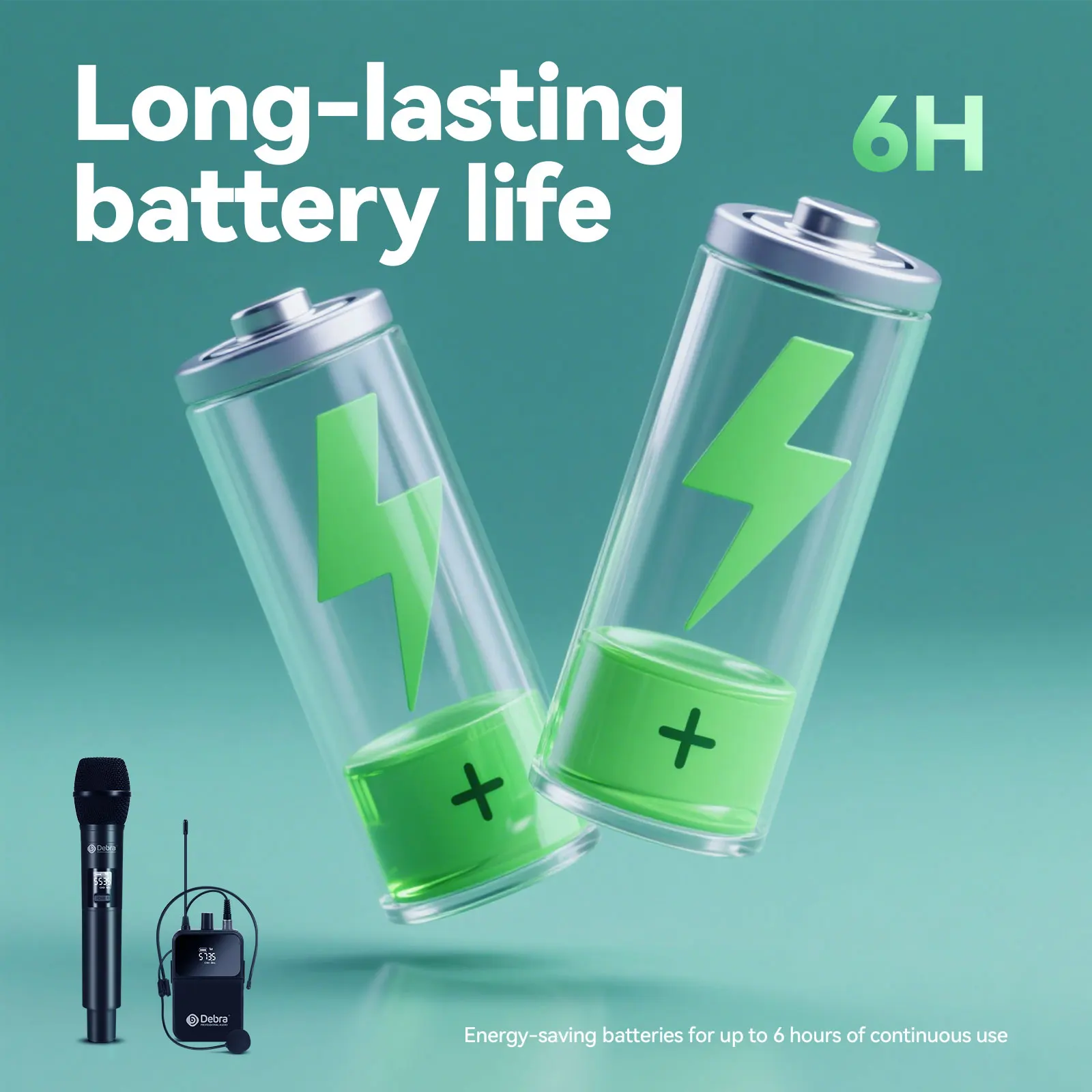 نظام ميكروفون لاسلكي محمول باليد من Debra DU-8008، UHF 8 قنوات، اقتران التردد التلقائي، مناسب للمؤتمرات والاستضافة #6