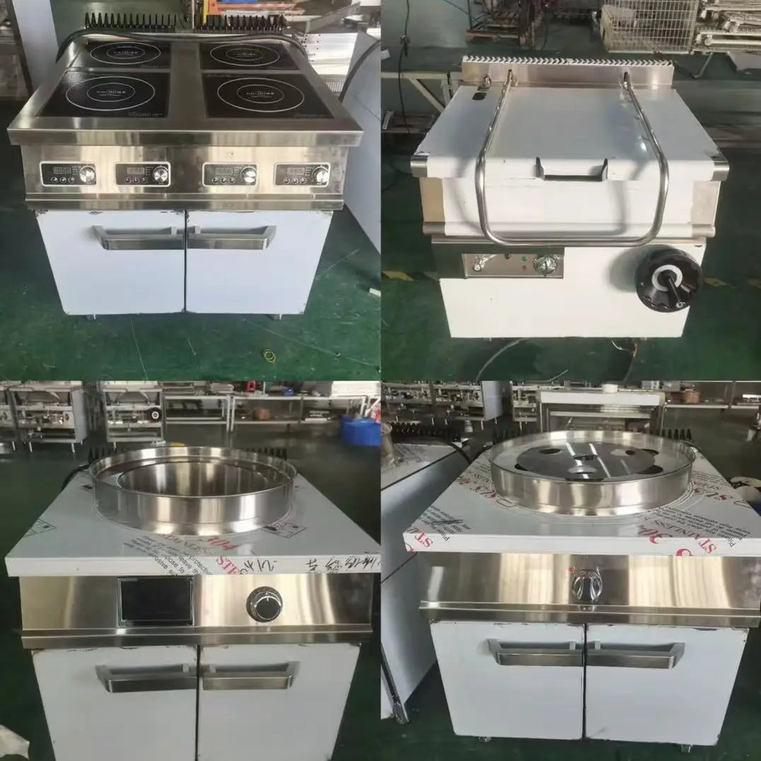 Forno combinato per forno elettrico in acciaio inossidabile per ristorante, friggitrice con armadietto