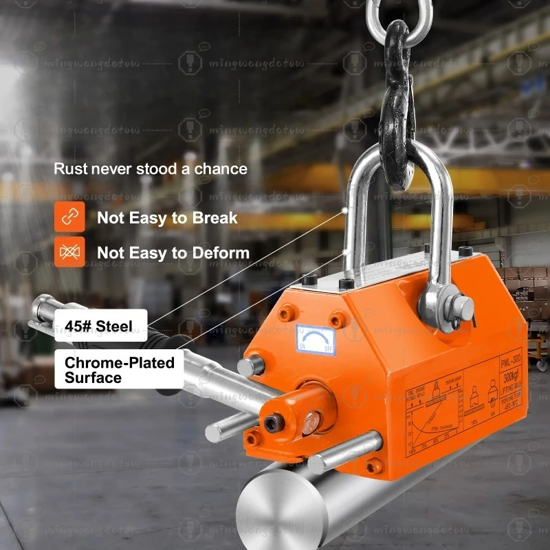 SucceBuy 100KG-2000KG Permanent Magnetic Lifter Pulling Capacity 2.5 Safety Factor Neodymium & Steel Lifting Magnet Lift Magnets