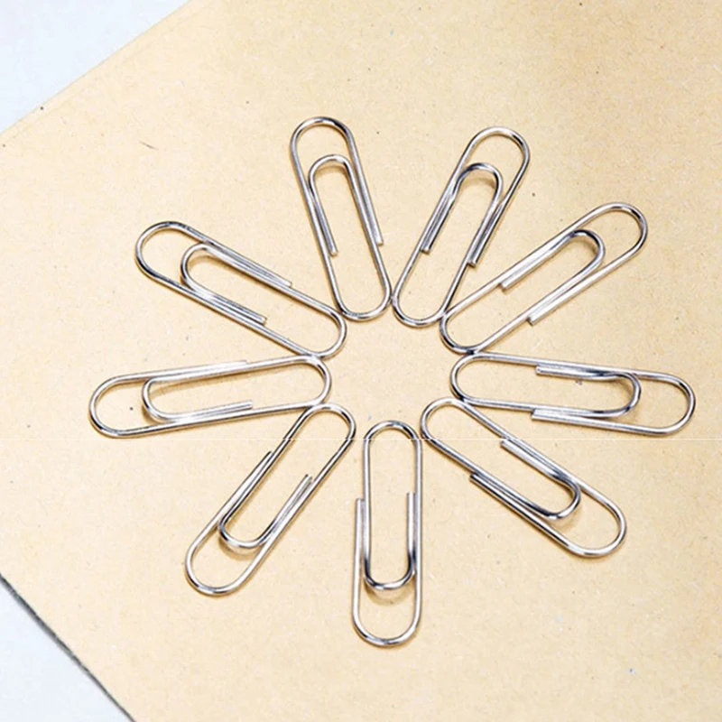 Nickel-Plated Paper Clip Back-Type Buckle Back-Line Needle Clip Paper Clips File Paper Office Supply Paper Clip
