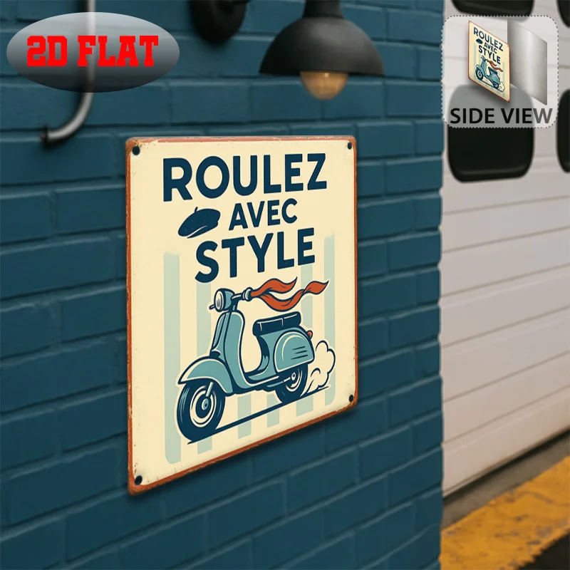 Custom Vintage Metal Tin Sign 8x8 Inch Scooter 2D Print Wall Decor Garage Man Cave Game Room Gift For Rider