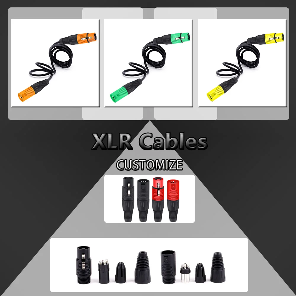 4pcs Plastic shell 3Pins XLR Male/Female Plug Wire Connectors for Audio Microphone/MIC, High quality,cable size up to 6.0mm