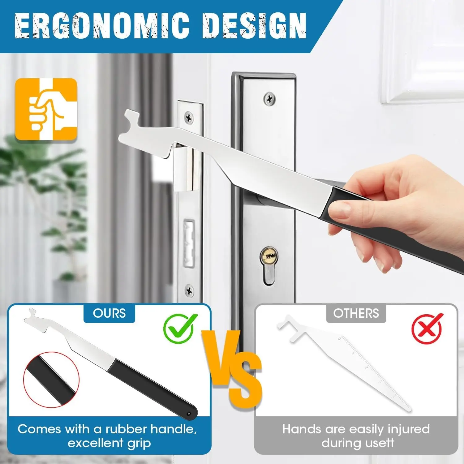 2026 New Stainless Steel Firefighting Tool Multifunctional Door Seam Manual Firefighter Lock Opener Hand Tool Accessories