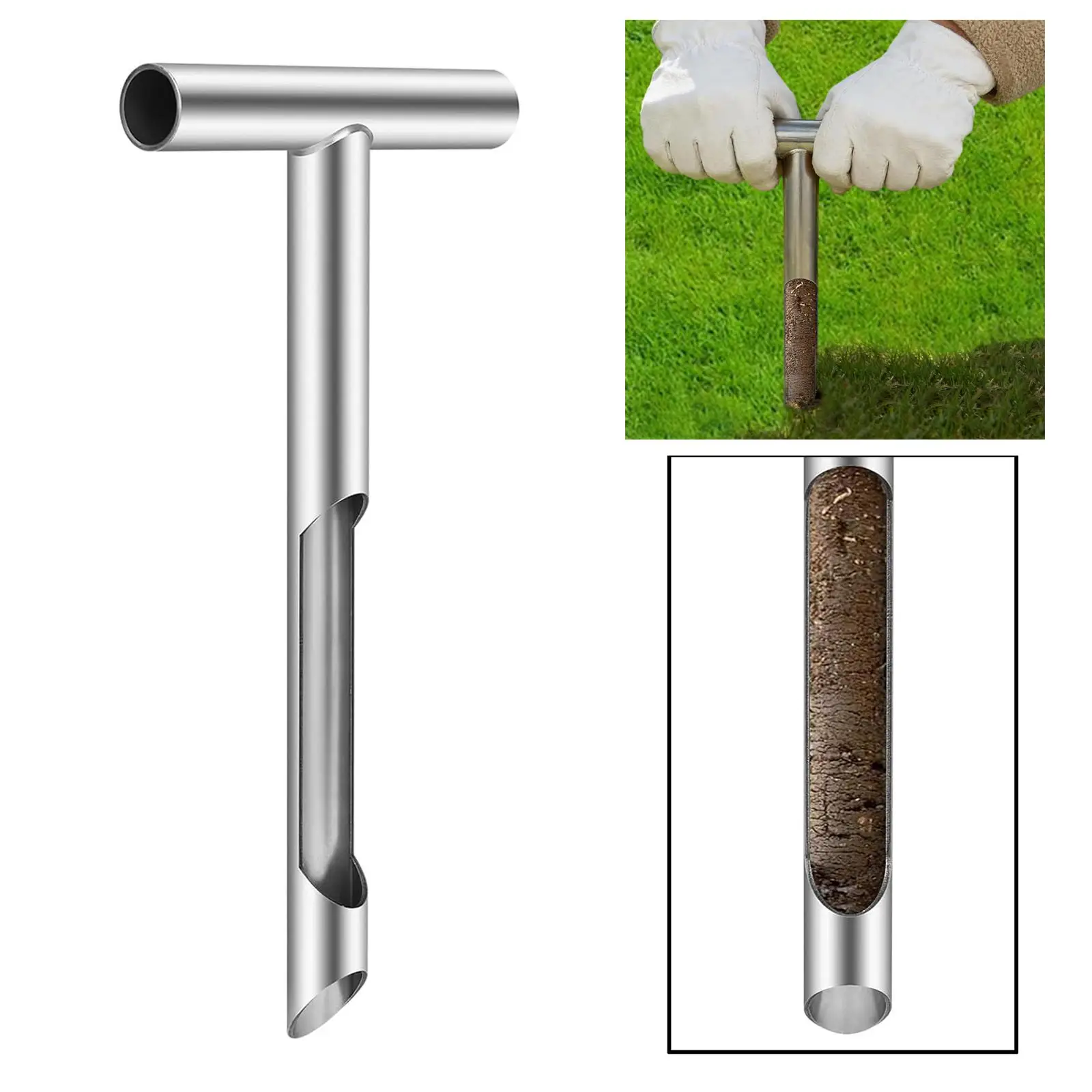 Soil Sample Probe Convenient ,Practical ,Plant Care T Handle Seedling Easy to Use Soil Core Sampling Tool Soil Sampling Device