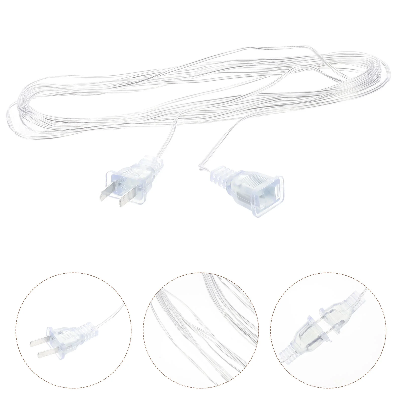 2 Pcs Extension Cable of Strip Lights Cord For Christmas Ceiling Hanging Decor Clear Indoor Thin Extender Invisible