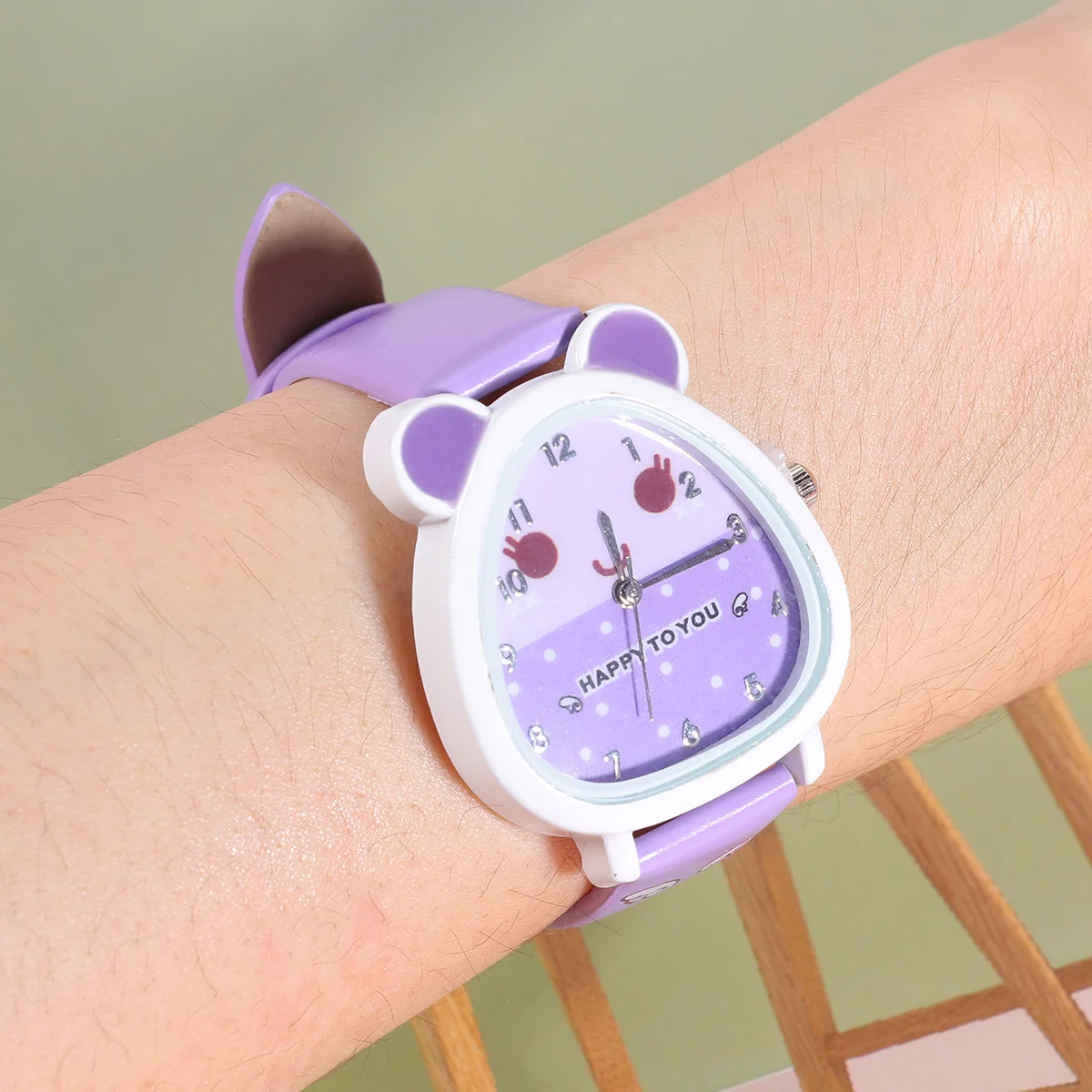 

Children Cartoon Watch Purple Color Band Quartz Accurate Timekeeping Durable Alloy Back Comfortable Kids Wrist Watch Lovely Gift