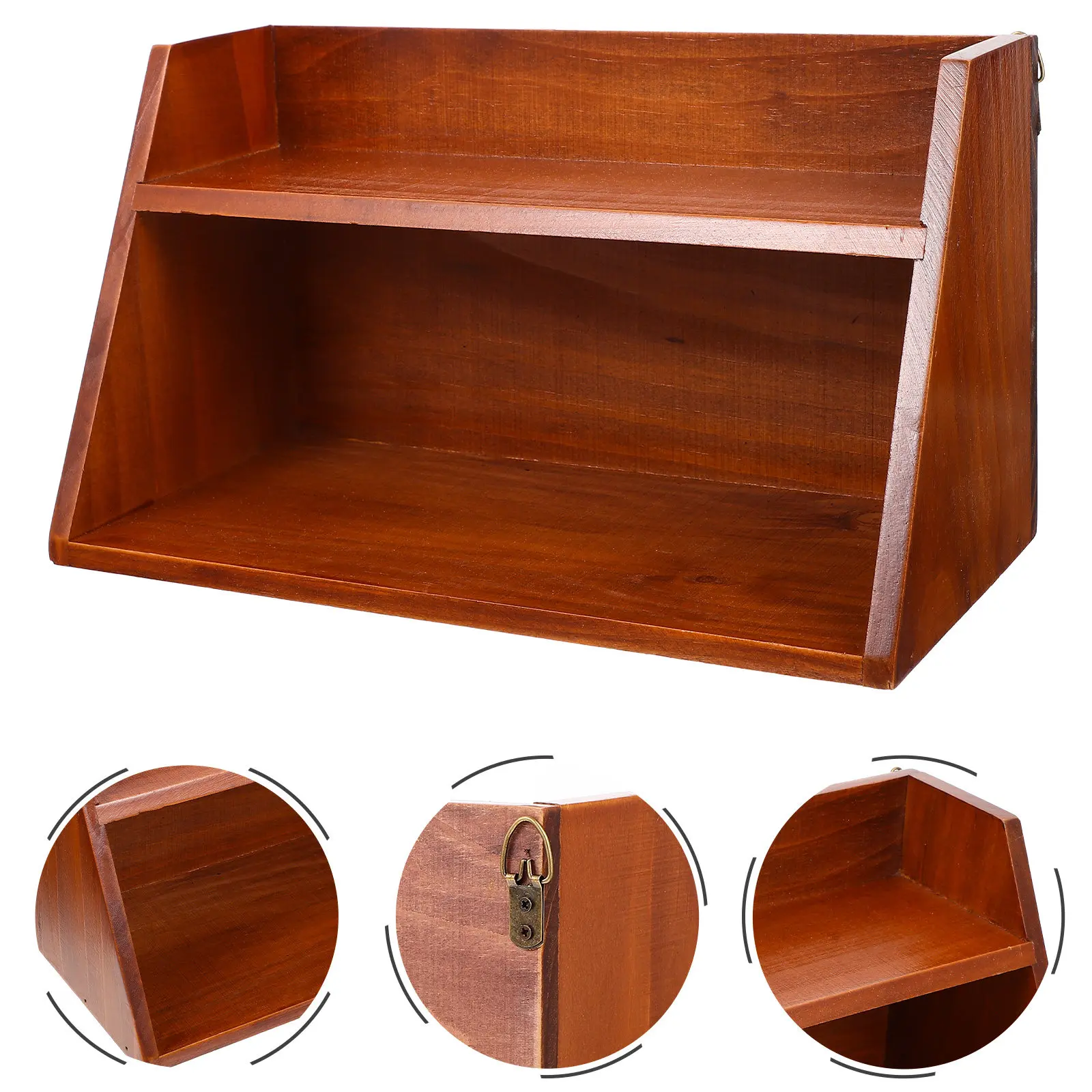

Wooden Desktop Storage Rack Multi-Layer Organizer Shelf for Small Items Home Office Dorm Organization Solution