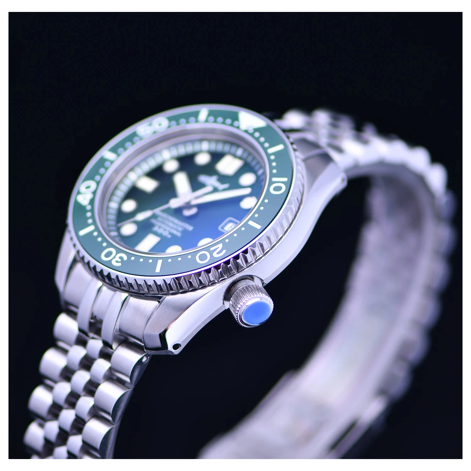 Heimdallr Watch For Men MM300 Sumo SBDX 300M Waterproof Sapphire Crystal Glass C3 Luminous Green Dial NH35 Automatic Movement