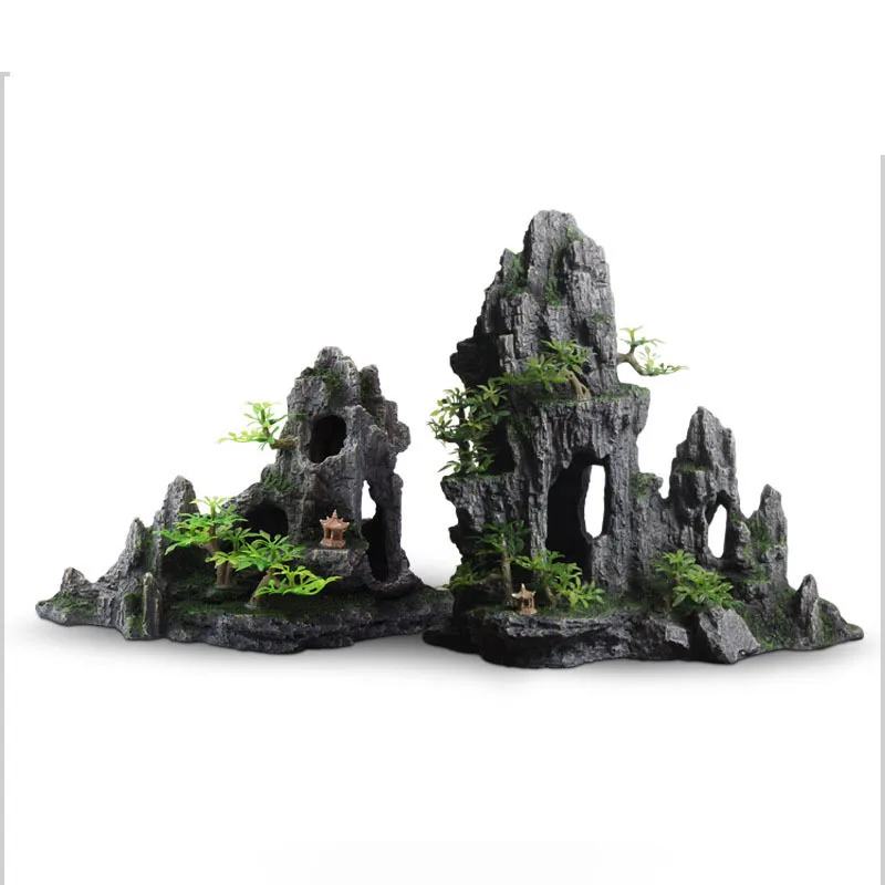 Fish tank landscaping decoration, rockery, stone grass scenery simulation, water grass landscaping package, aquarium box