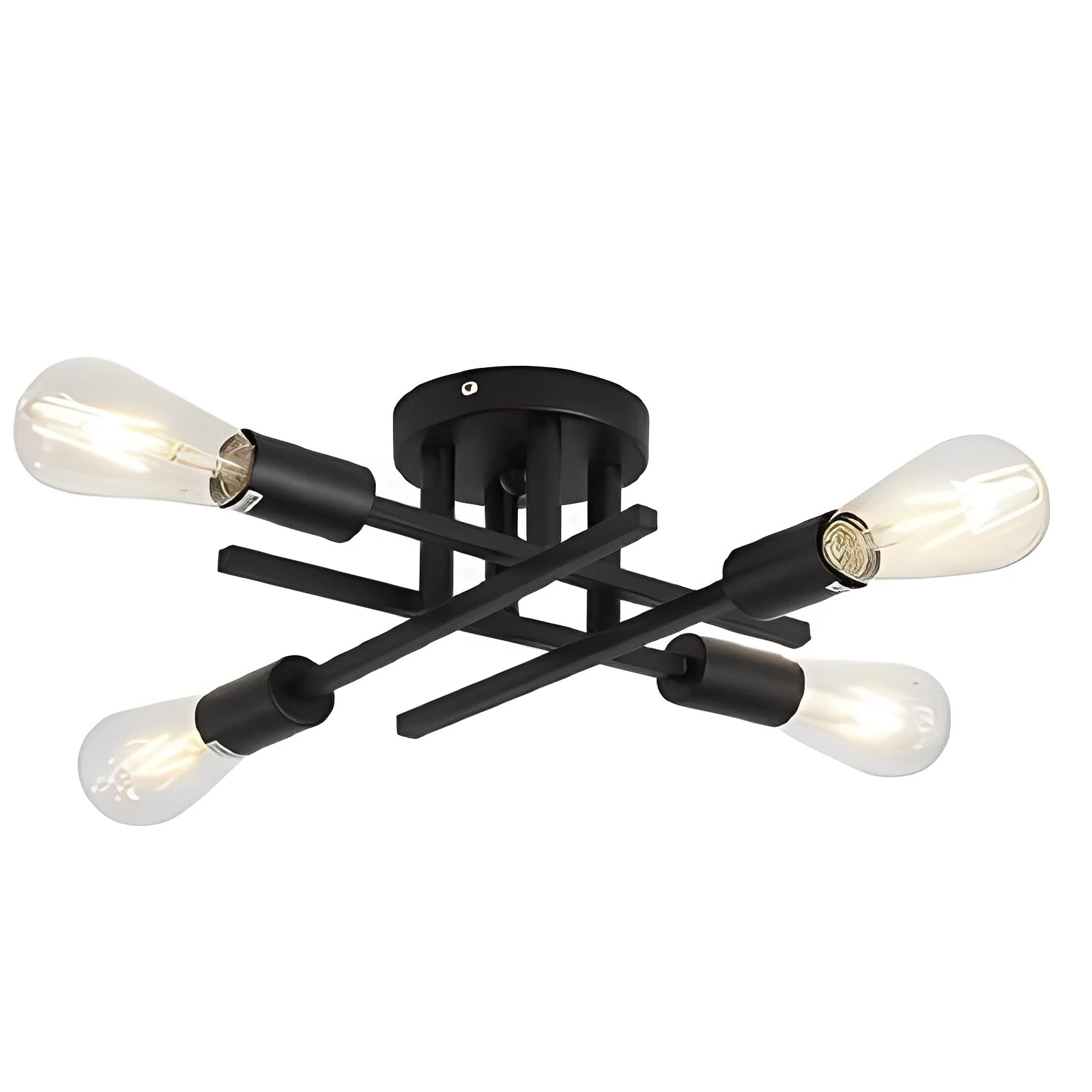 Imagem -06 - Lustre de Ferro Retro com ou Soquetes Iluminação Vintage Aranha Lâmpada Moderna do Teto Luminária de Luz Negra E26 e E27