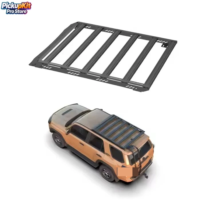 

No Drill Half Top Roof Rack for 4Runner 4x4 Steel Climbing Ladder+Low - Profile Cargo Carrier