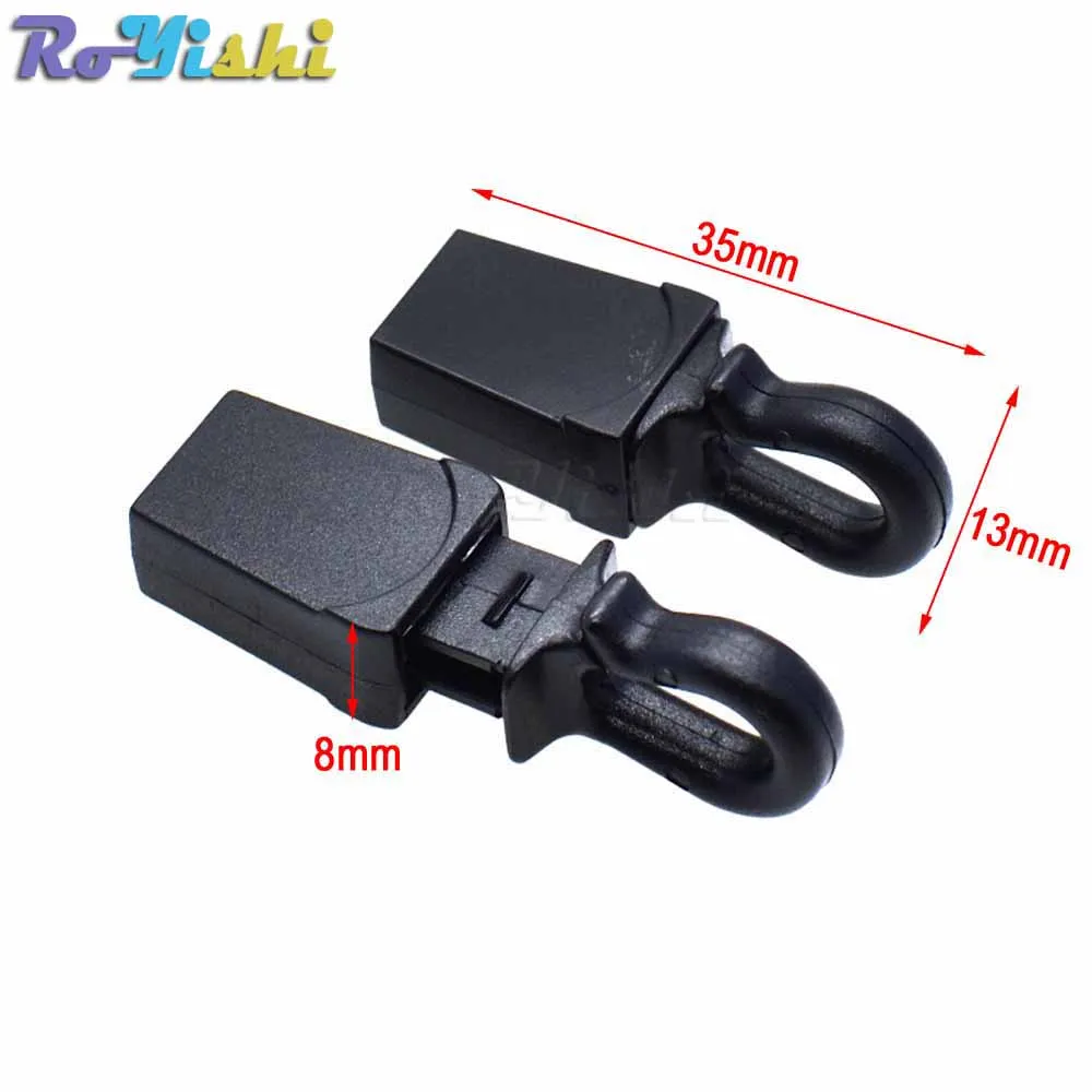 10pcs/pack Zip Clip Buckle Zipper Pulls Cord Rope Ends Lock Black For Paracord/Backpack/Clothing