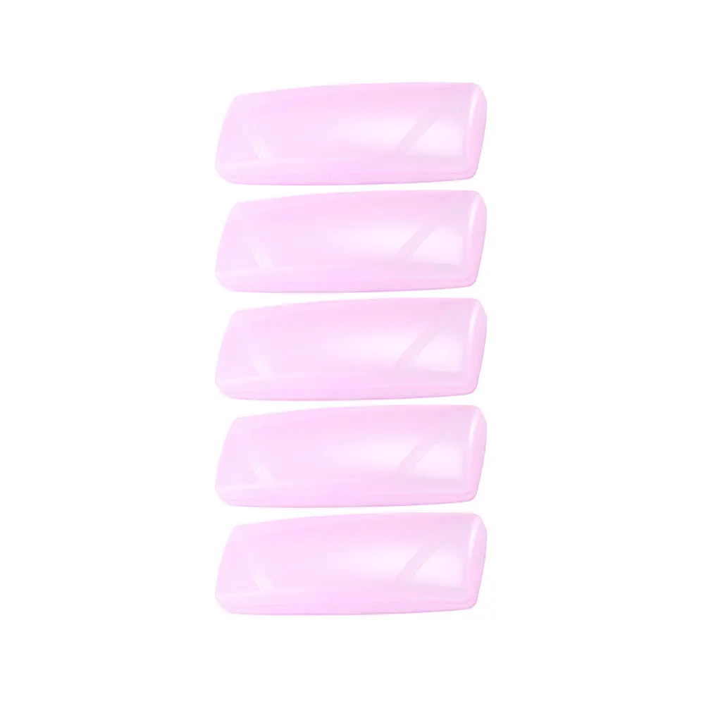 

5Pcs Compact Plastic Glasses Box Crash Proof Anti Scratch Protector for Adults Kids Pink Glasses Case Eyeglasses Case