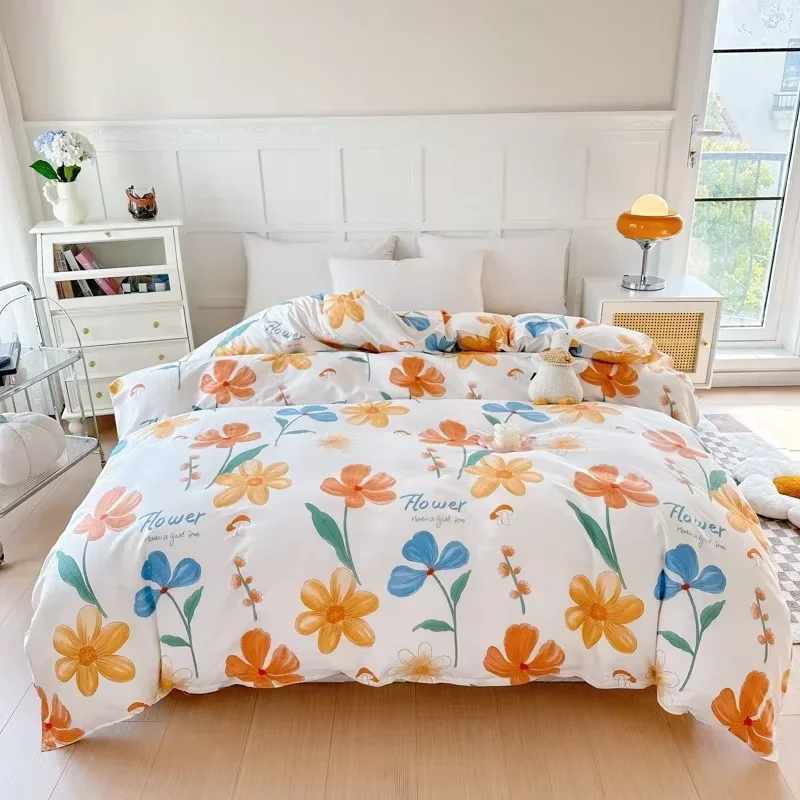 1pc 100% Pure Cotton Duvet Cover Queen/King Size Striped Quilt Cover for Double Bed housse de couette Single Bed Cover for Kids