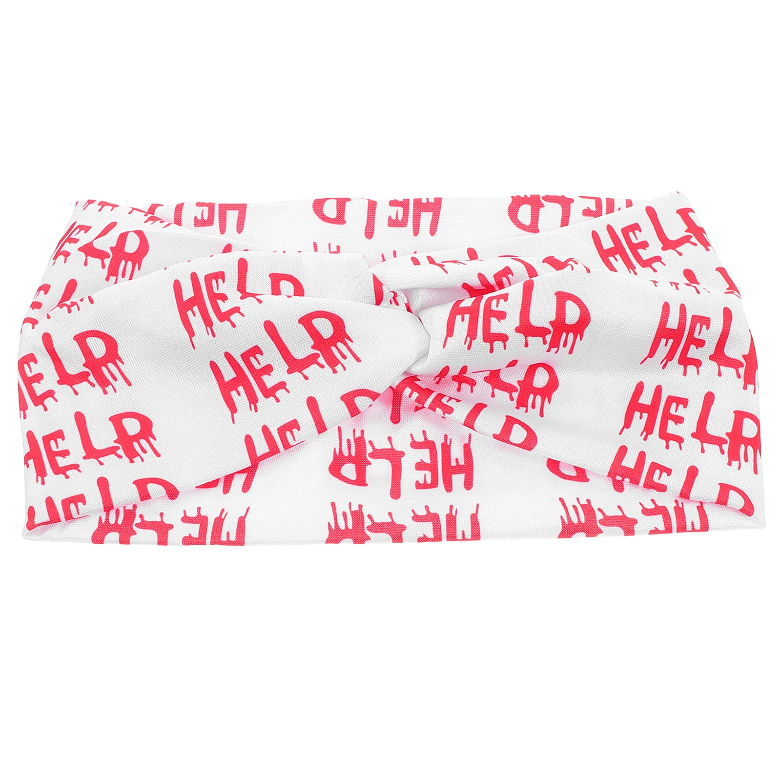 

Повязка на голову с буквенным принтом для женщин, эластичная завязанная широкая повязка для волос на Хэллоуин, кровавая повязка на голову, аксессуар для волос для йоги