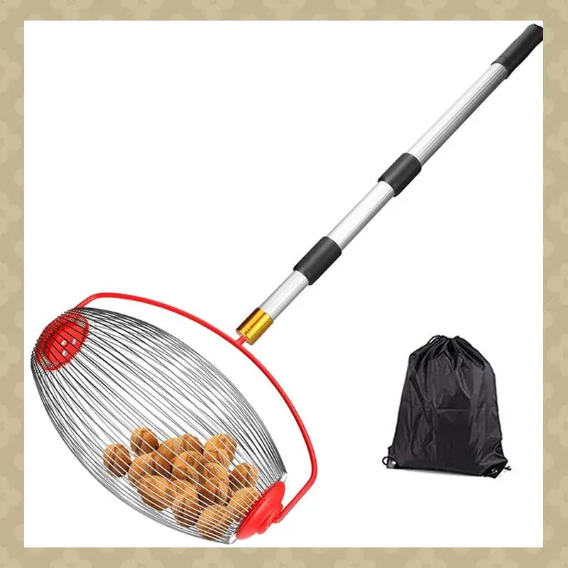 

AB45 Nut Picker Garden Nut Stainless Steel Drum Suitable For , Acorn, Pine Cone, Walnut Waste Collection