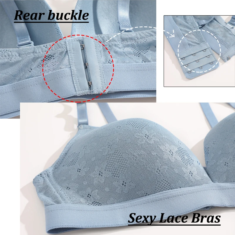 Seamless Women Bra Sexy Lace Underwear Female Soft Push Up Bra Adjustable Strap Floral Bralette Plunge Sexy Lingerie Large Size