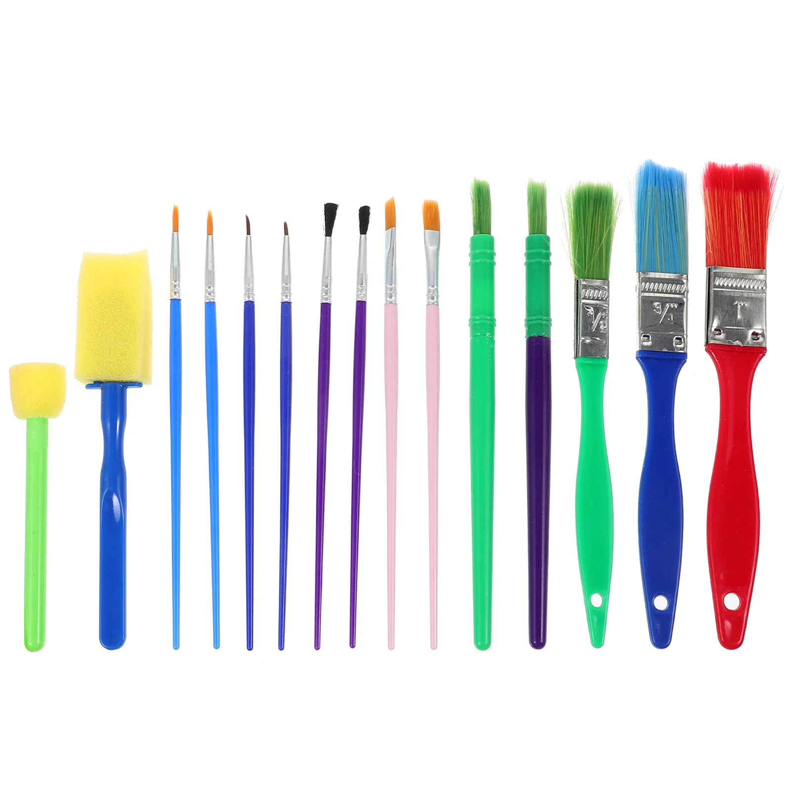 

15pcs Paint Brushes Set For Bright Color Easy Grip Reusable Plastic Art Tools Gift Doodle Brush Assortment