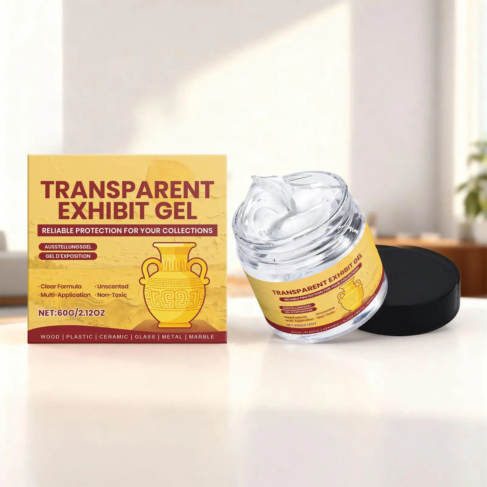 Clear Exhibit Gel 60g Clear Removable Adhesive Glue Wax Removable Reusable No Residues Clear Adhesive Exhibits Putty Clear Gel