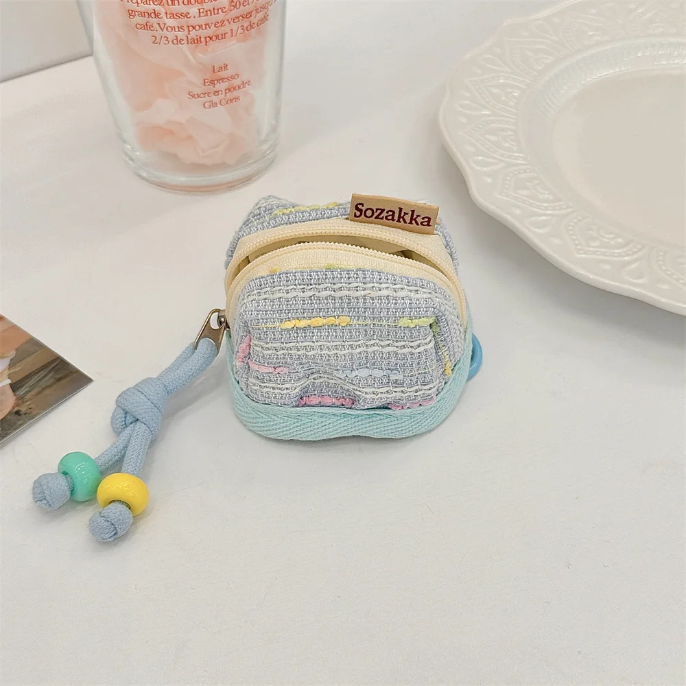 

Wireless Bluetooth Earphone Case Portable Keychain Storage Bag Soft Cloth Earphone Case Women-Friendly Fashionable Earphone Bag