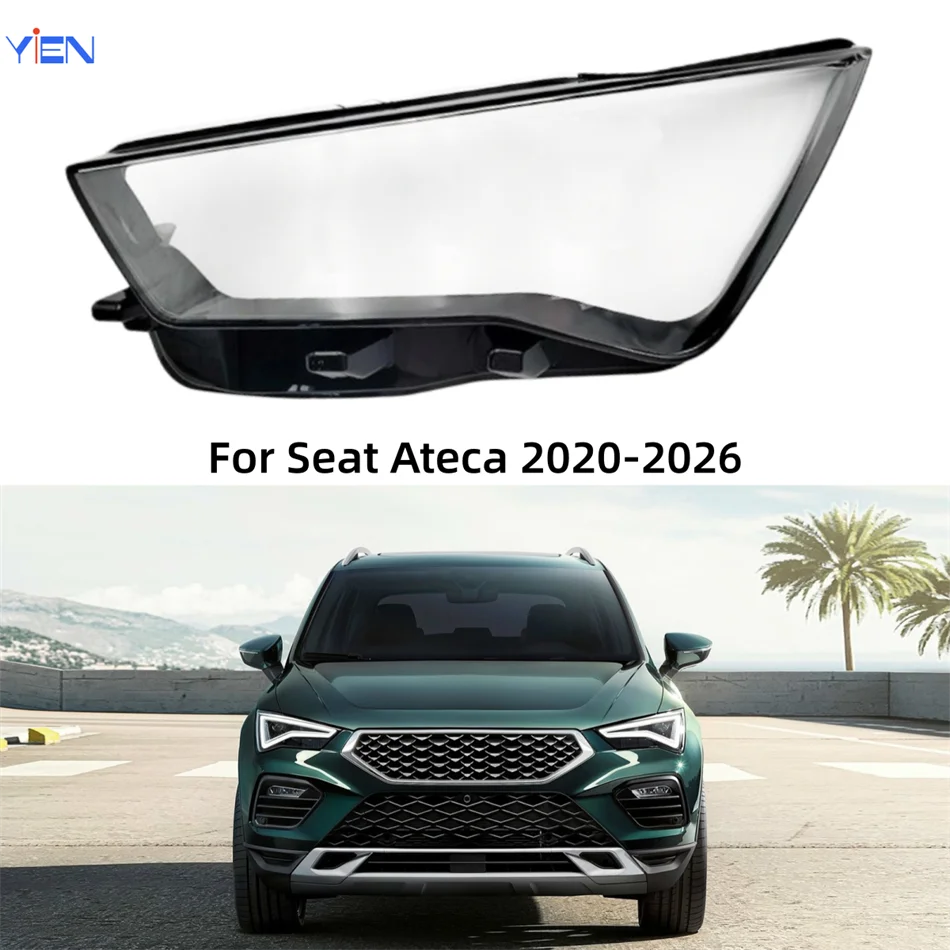 For Seat Ateca 2020 2021 2022 2023 2024 2025 2026 Cars Lights Cover Headlight Cap Car Front Headlight Lens Cover Lights Shell