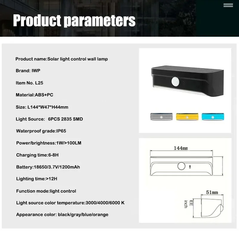 Nuevo Sensor de luz Solar LED para exteriores, luz impermeable para jardín, apliques alimentados por energía Solar, lámparas de pared Exterior para