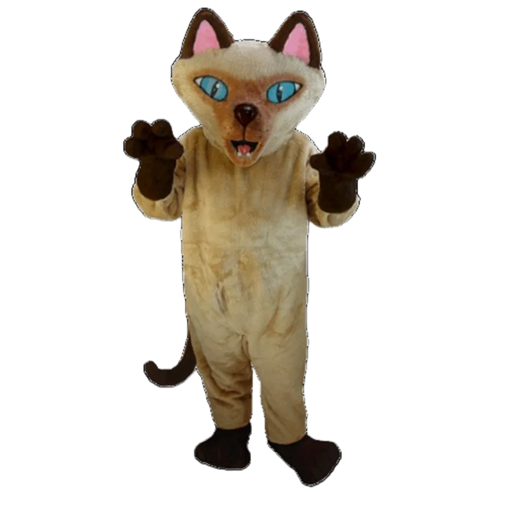 Custom Made Siamese Cat Mascot Costume Cartoon Character Adult Size Theme Carnival Party Cosply Mascotte Outfit Suit SW978