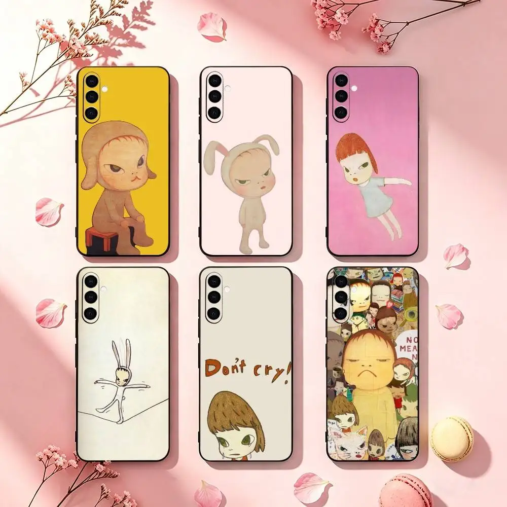 Gift Y-Yoshitomo N-Na-r-a Cute Phone Case For Samsung Galaxy A73,A72,A71,A70,A53,A52,A51,Others Soft Black Cover