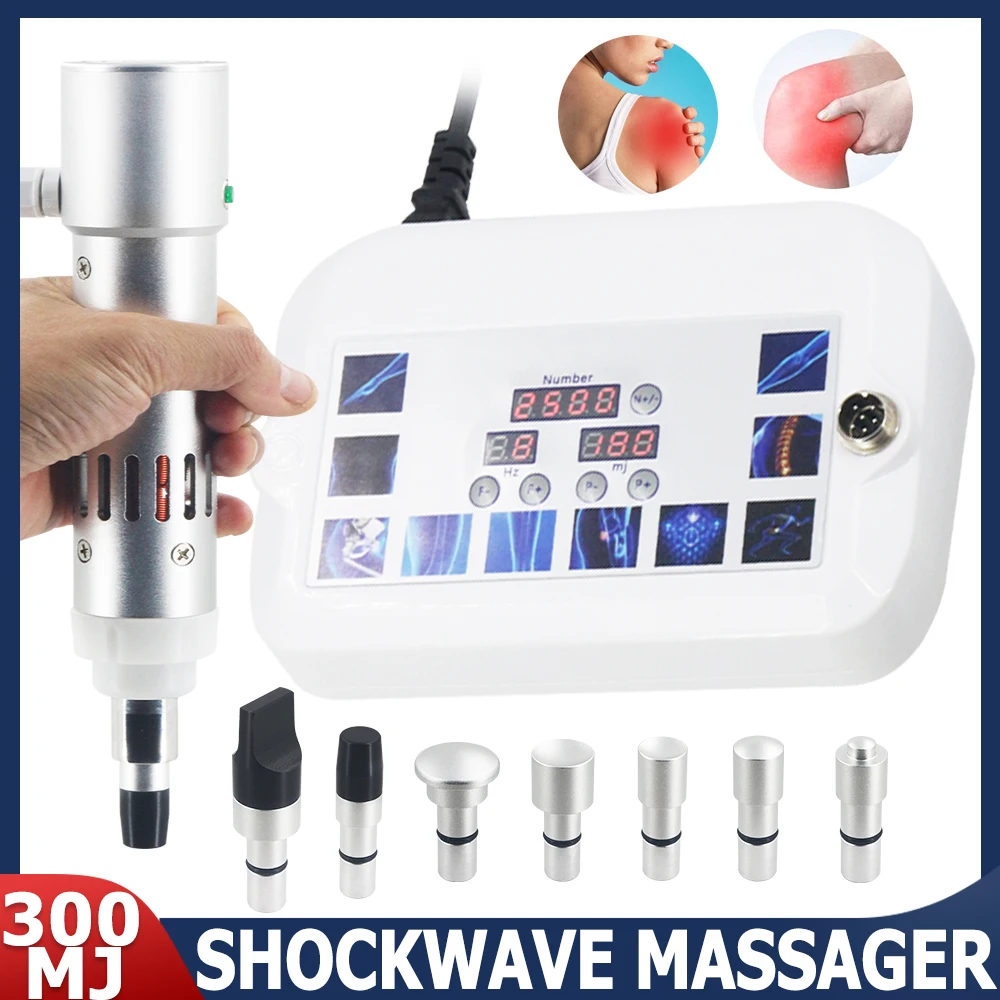 Professional Shock Wave Therapy Machine 300MJ High-Tech Handle For ED Treatment Knee Pain Relief Physiotherapy Shockwave Massage