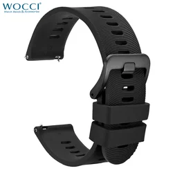 WOCCI Washable Silicone Watch Strap,Arch Design,18mm 20mm 22mm Replacement Bracelet,for Smartwatch,Quick Release,Multiple Colors