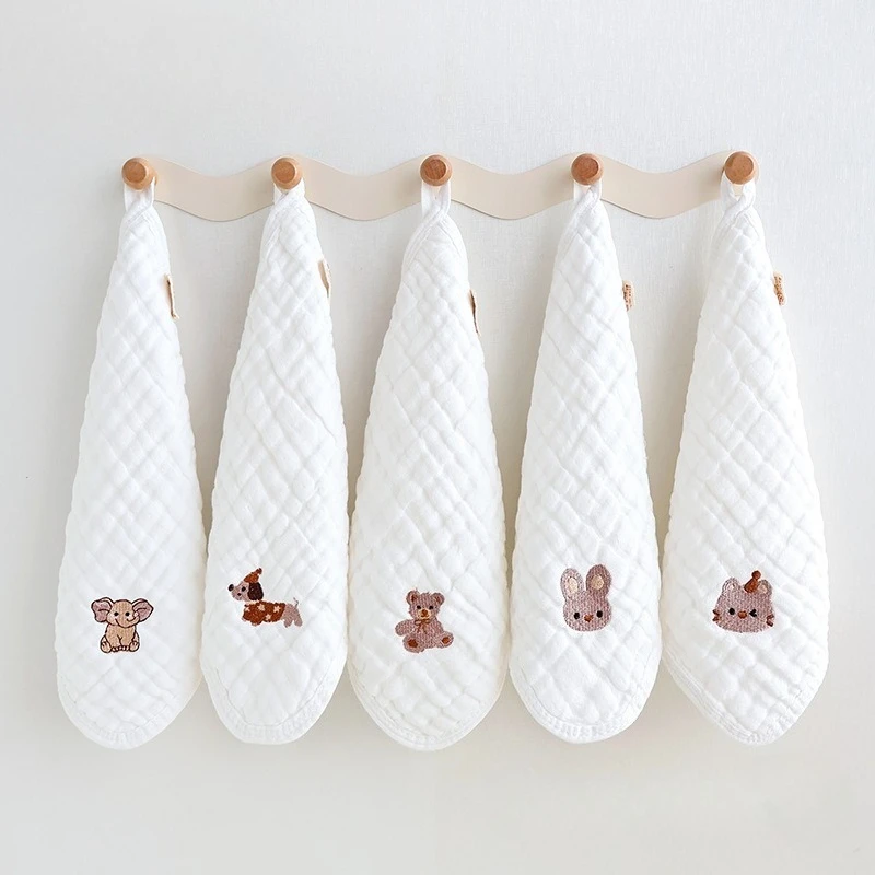 Set di asciugamani per bambini in cotone da 5 pezzi, morbido e assorbente, per il bagno del bambino, asciugamano per la saliva, accessori per neonati, articoli per la cura del bambino