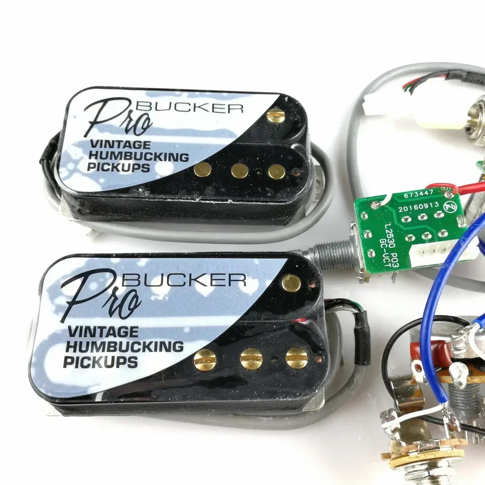 1 Set  Standard ProBucker Neck and Bridge Electric Guitar Black Humbucker Pickups with Pro Wiring Harness For