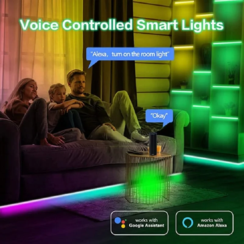 Imagem -04 - Kit Controlador Wi-fi Luzes de Néon Rgb Controle App 5050 Quarto Decoração tv Fundo 12v Led Luzes Tira Fita Alexa Magia Casa