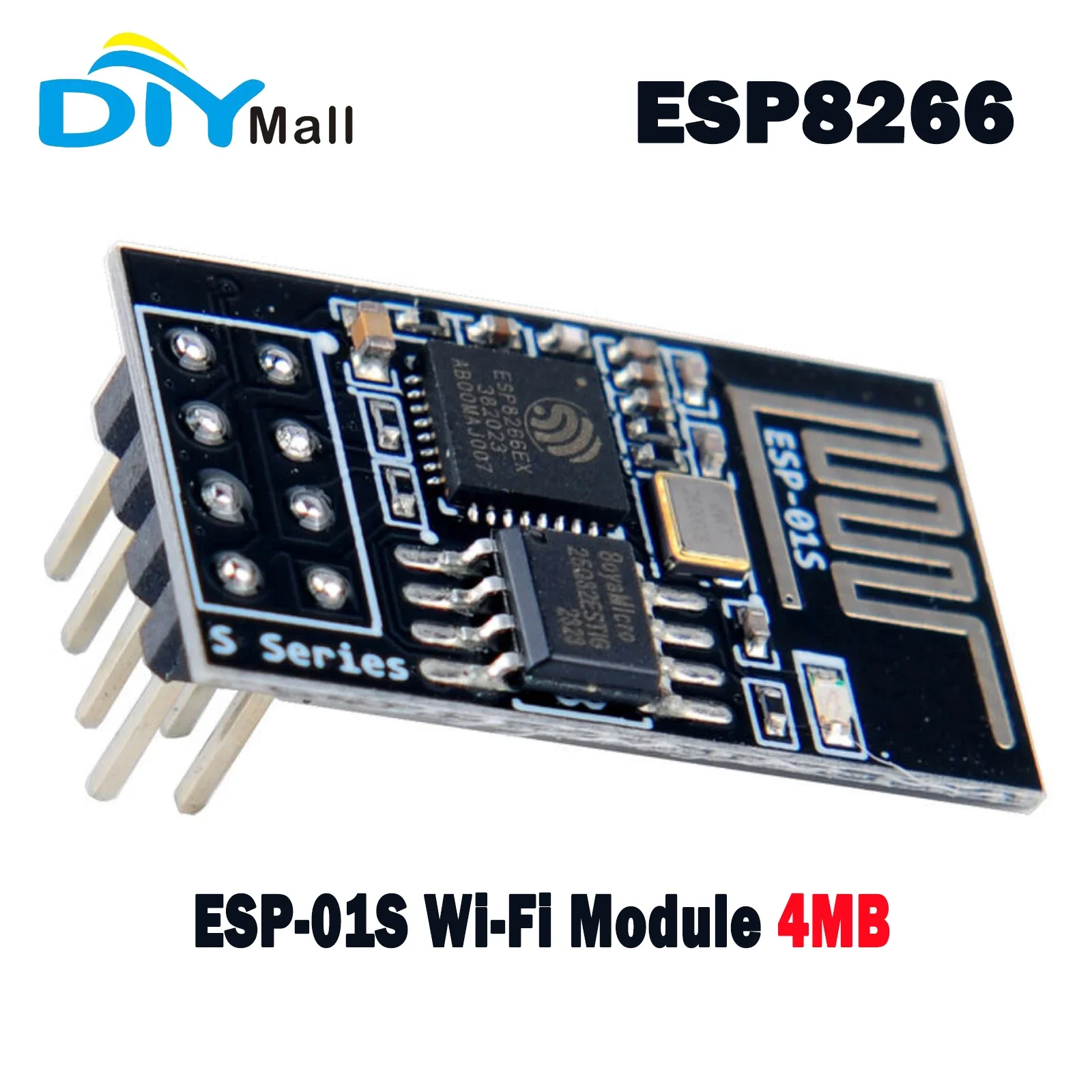 โมดูลรับส่งสัญญาณแบบอนุกรม Wi-Fi ไร้สาย ESP-01S ESP8266 4MB แฟลช3.3V โมดูล Wi-Fi เข้ากันได้กับ AR-Duino IDE