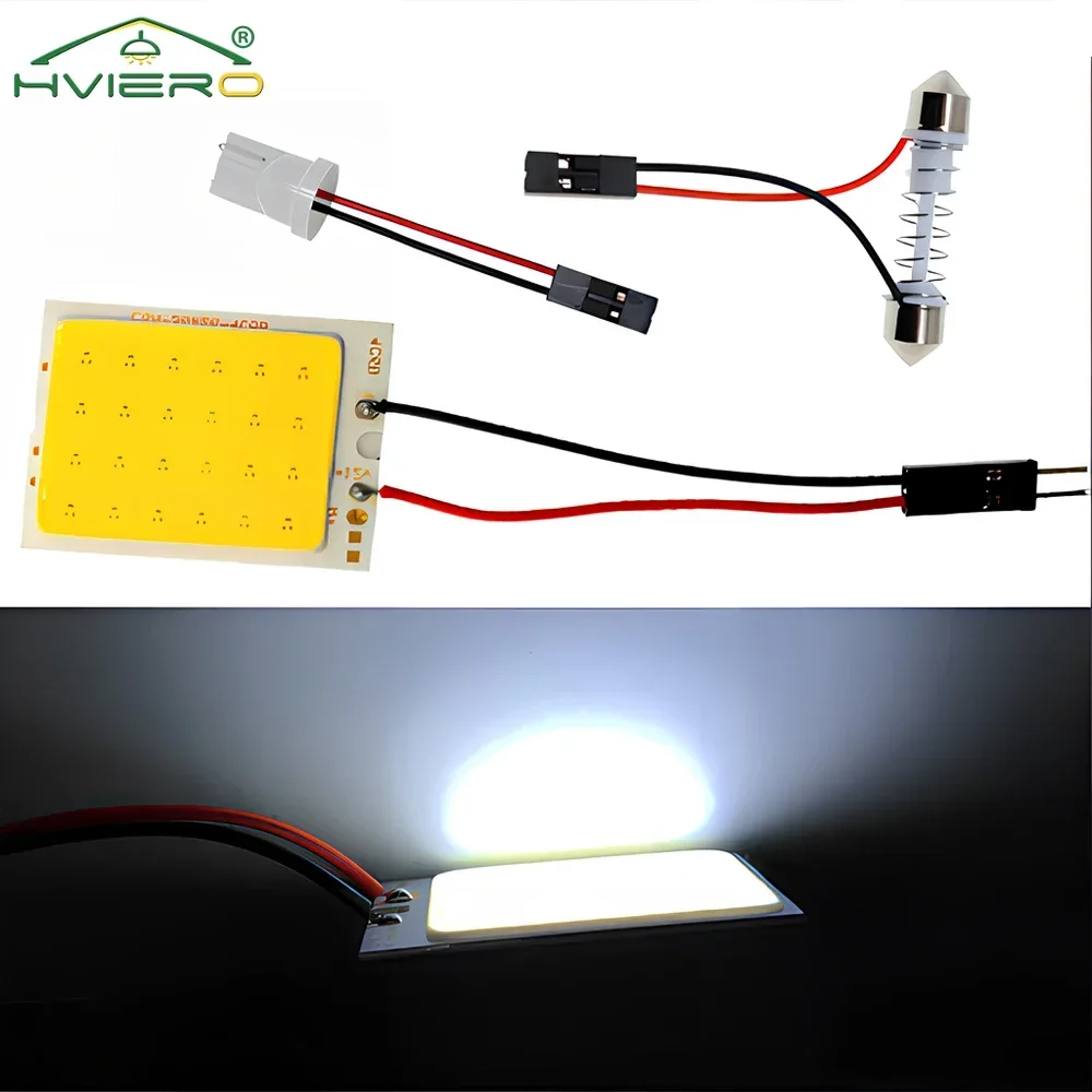 2Pcs White Red Blue Green 24Smd Light Panel Auto Interior Reading Map Bulb Dome Lamp Car Festoon BA9S 3Adapter DC 12v Cob Signal